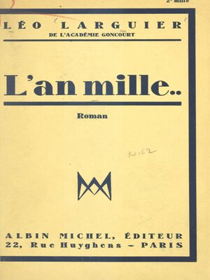 cover image of L'an mille...